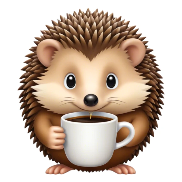 Hedgehog with coffee sticker