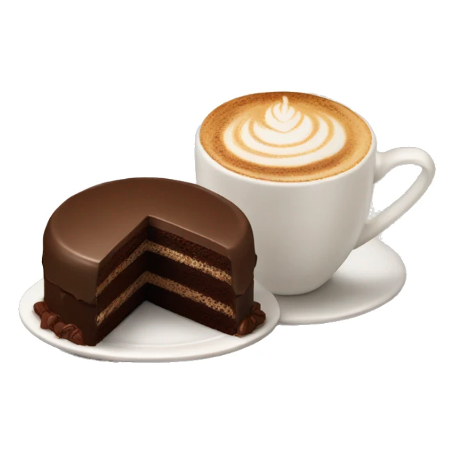 Cappuccino and part of chocolate cake  sticker