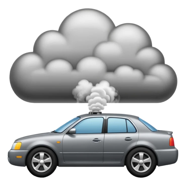 smoke coming out of a car silencer  sticker