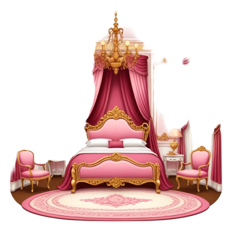 Reddish-pinkish and gold and white romantic vintage aesthetic room sticker