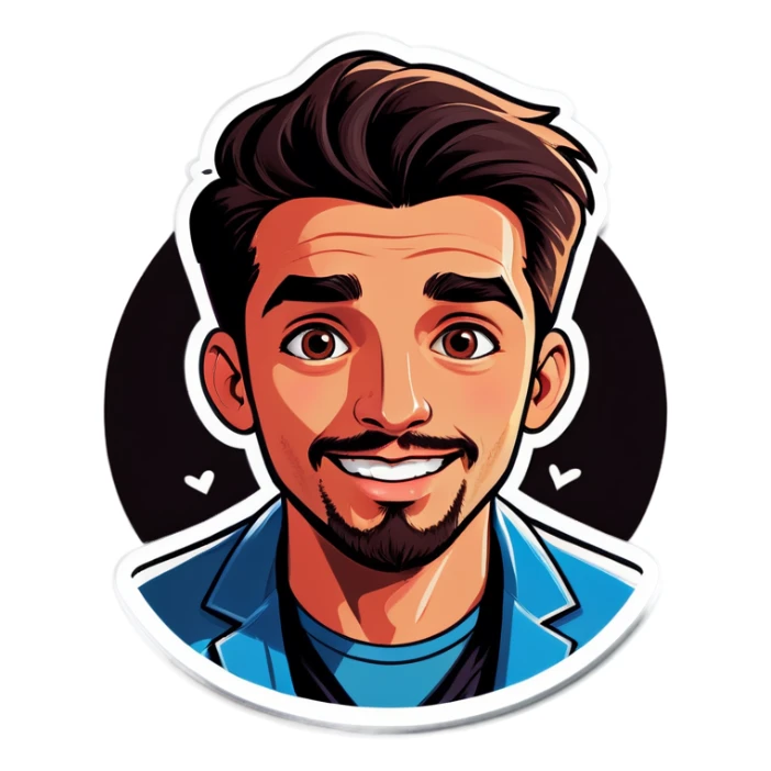 Man looking love struck and hopeful sticker