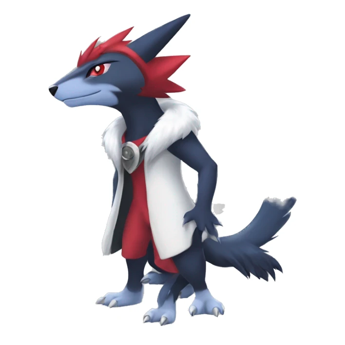 Cool Edgy Nargacuga-Absol-Zangoose-Sneasel-Quilava with a collar on, full body sticker