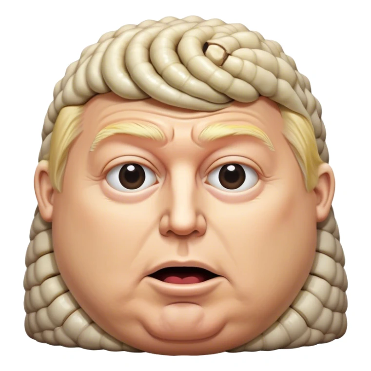 donald trumps head on a giant maggot body sticker