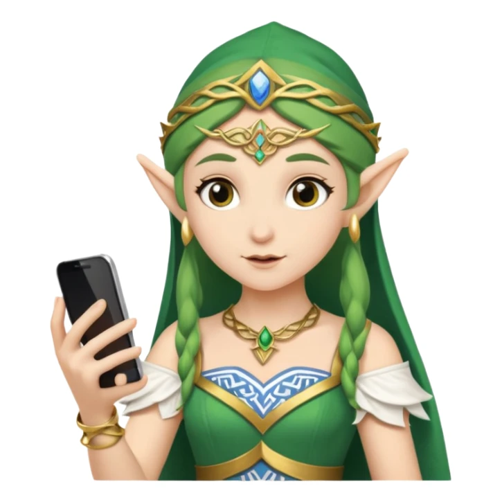 elf with greece custome dress and smartphone sticker