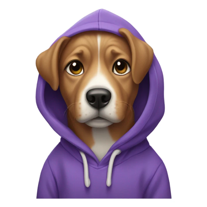 dog in a purple hoodie sticker
