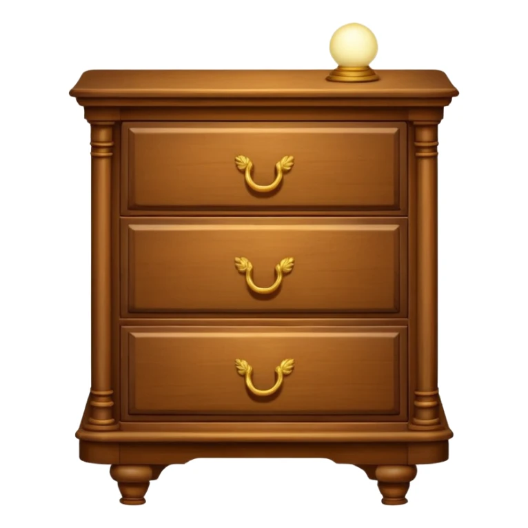 Cupboard-commode-drawer-night-bed-stand with a night lamp on  sticker