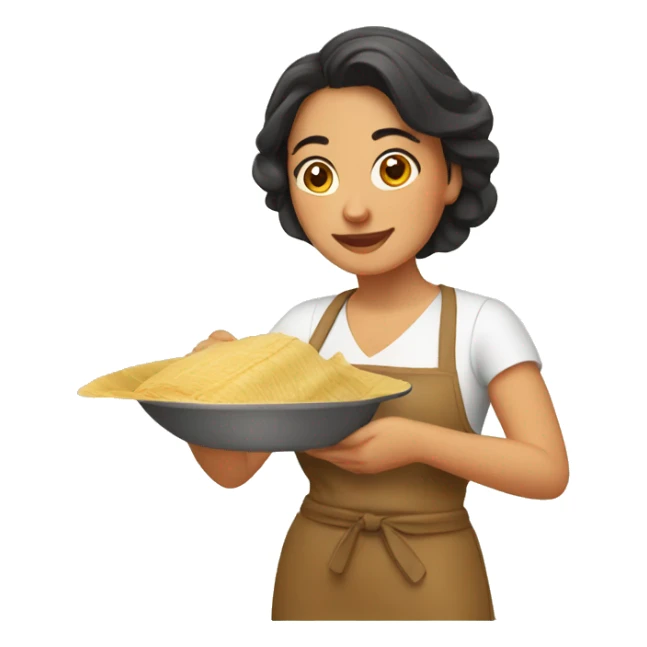 Mexican woman cooking tamales sticker