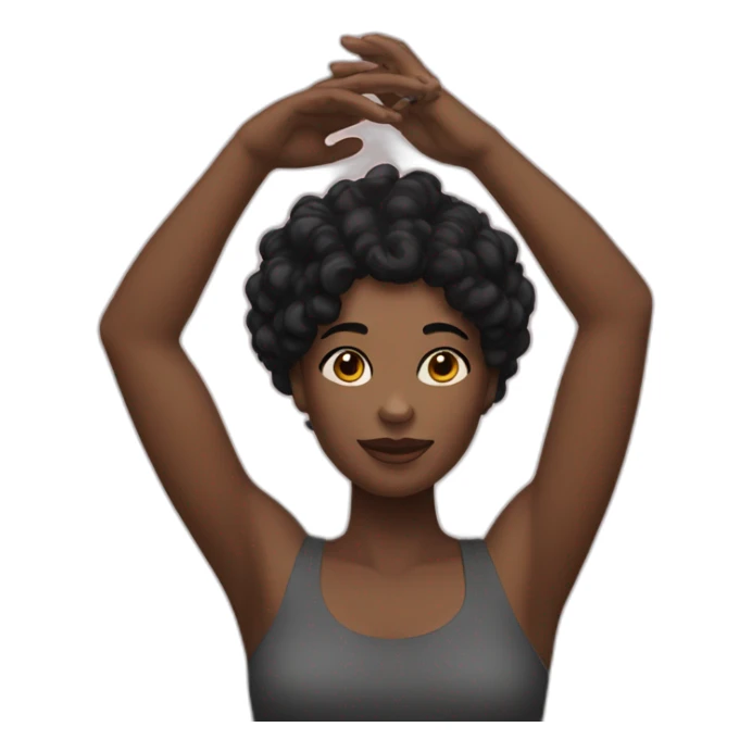Arm Raised black Woman with black hair sticker