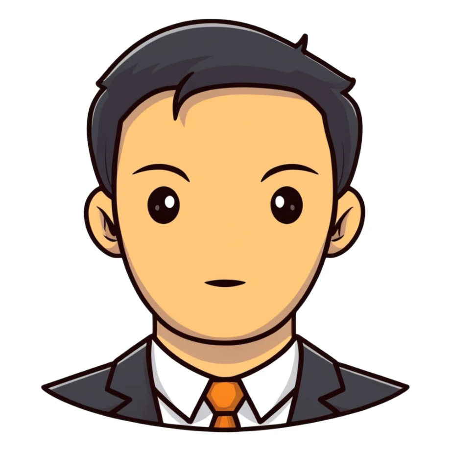 Face of man with boss eyes sticker