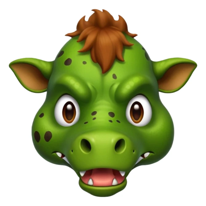  dinosaur head on cow  sticker