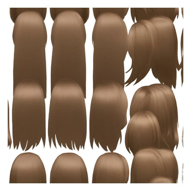 Back of hair, long straight brown hair  sticker