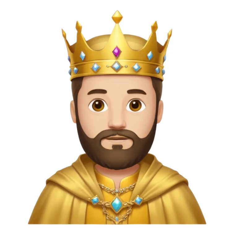 King – Bearded man with golden crown and robe sticker