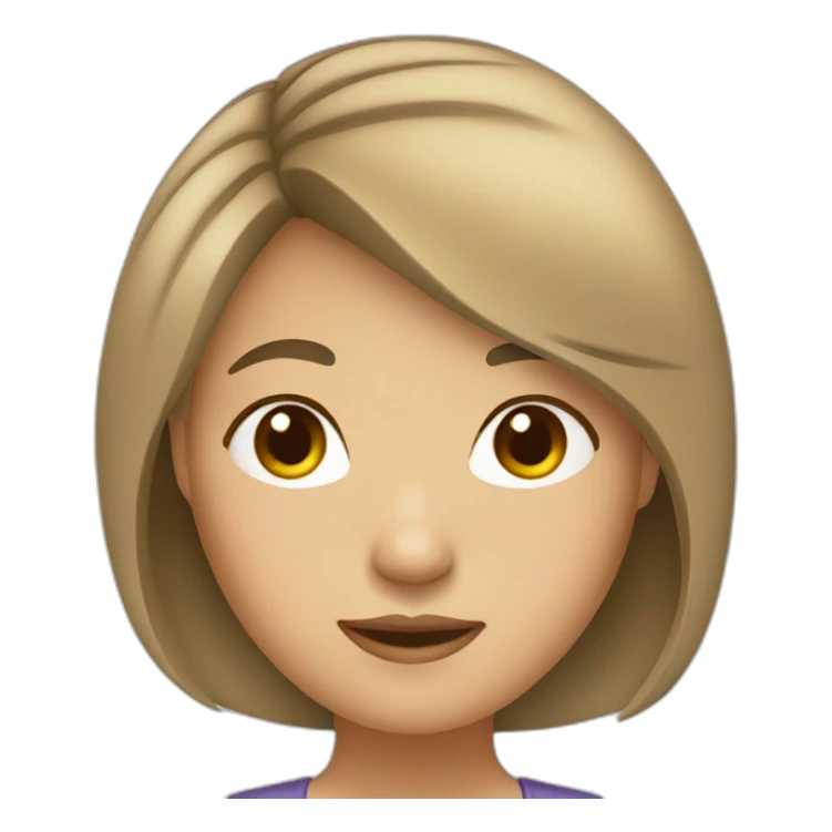 asian woman with bob hair sticker