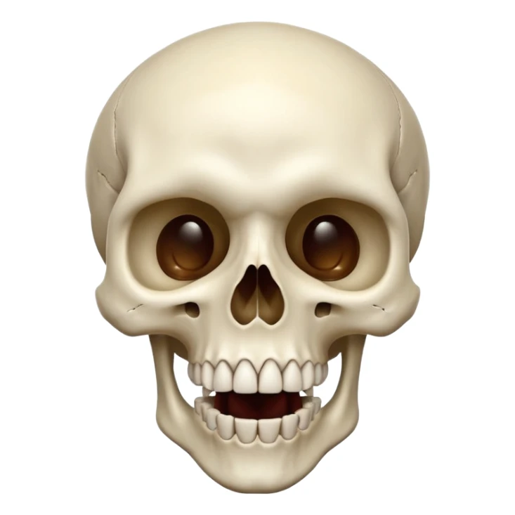 skull looking up with  exagerated open mouth sticker