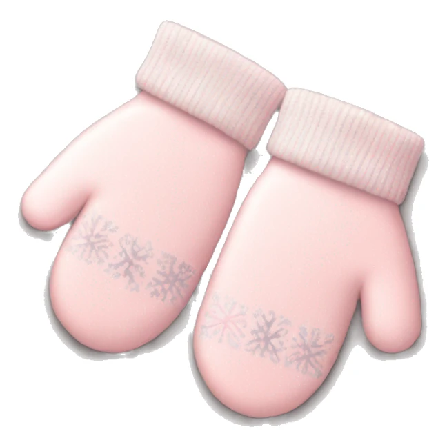 Pale pink Christmas mittens  sticker