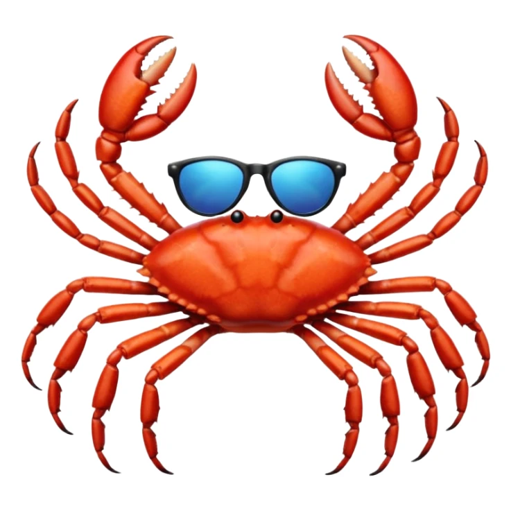 Female Alaska king crab with sunglasses  sticker