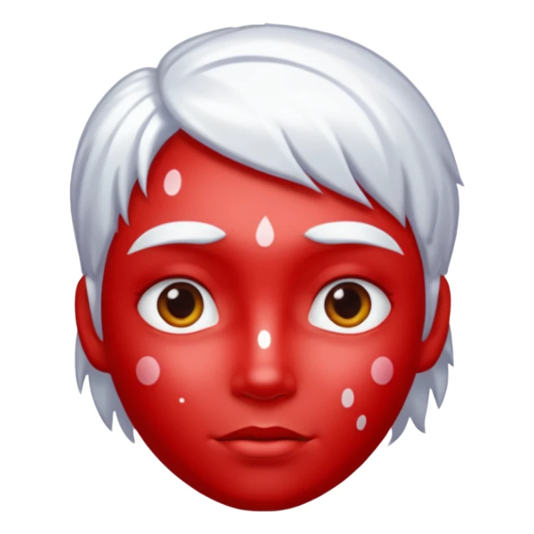 Red shiny guy with sus spots and white shiny hair sticker
