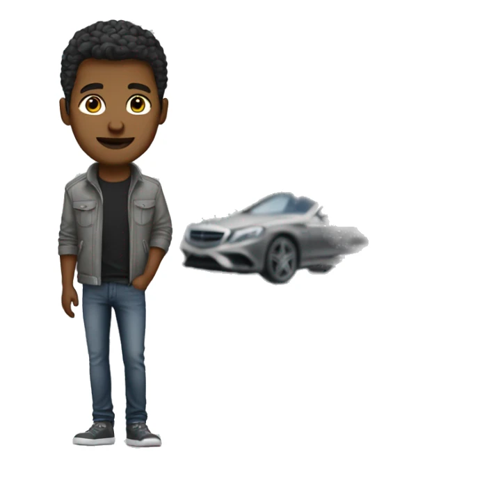 Guy with grey Mercedes-Benz S 63 AMG, sticker