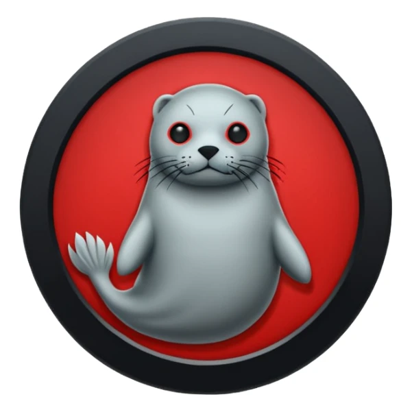 iOS sticker, summoning seal, black circle, red symbol, minimal sticker