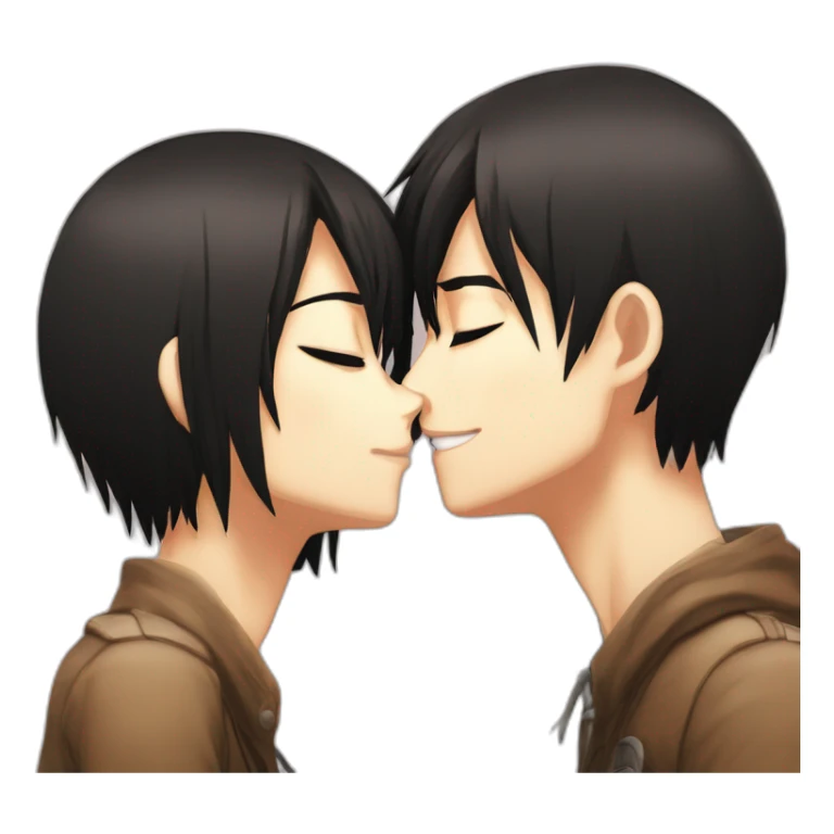Mikasa Ackerman kissing Eren Yeager sticker