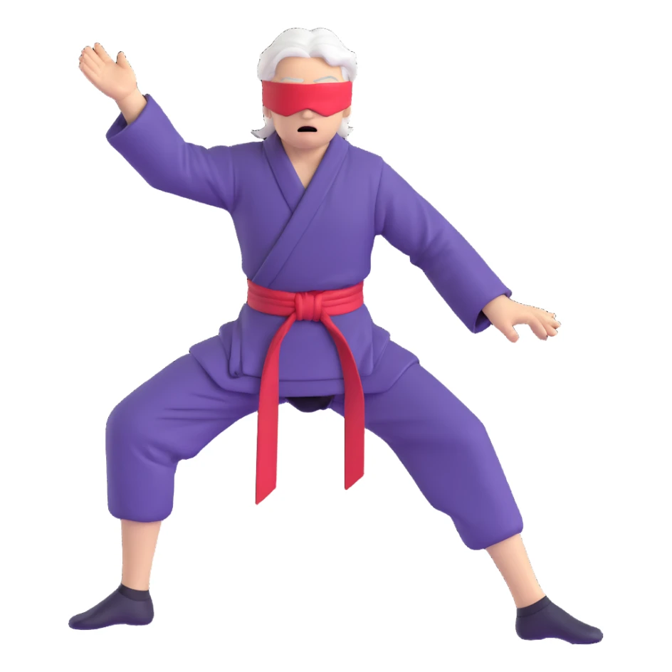 Gojo Satoru from Jujutsu Kaisen, 3D anime style, white hair, blindfold, dynamic pose sticker