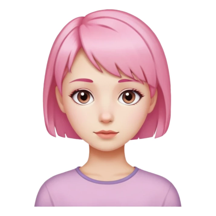 A fair-skinned girl with short pink hair and no bangs. sticker