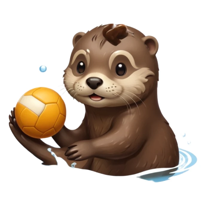 otter with ball and water sticker