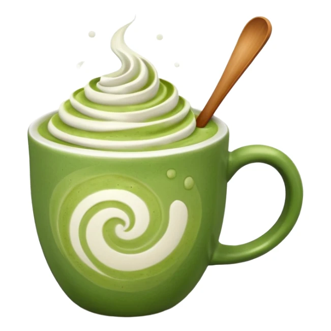 Ein  matcha Latte einer Schleife oben drauf sticker