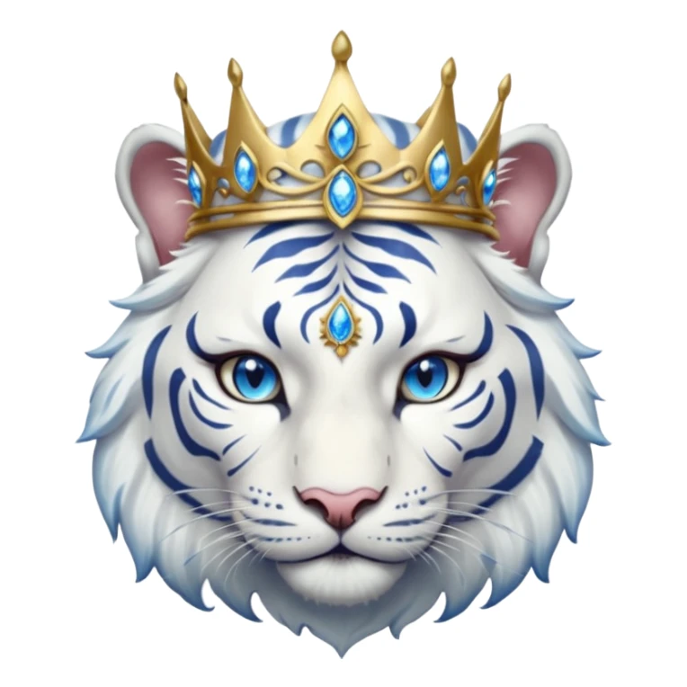 ESO Female white tiger khajiit leader of the umbral rose, blue eyes, blue 'third eye' gem, something symbolizing leadership ruling sticker