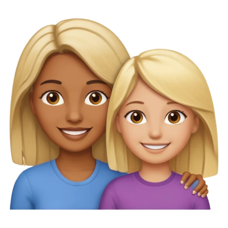 Maman brune et fille blonde sticker