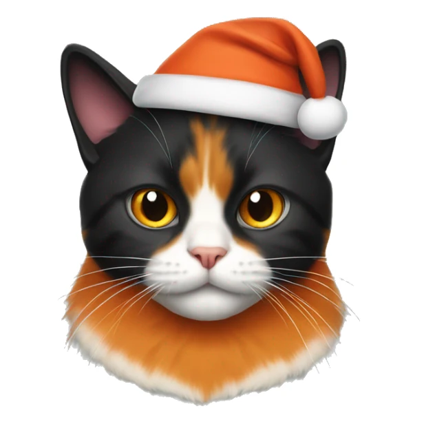 Orange cat and black cat wearing Santa hats sticker