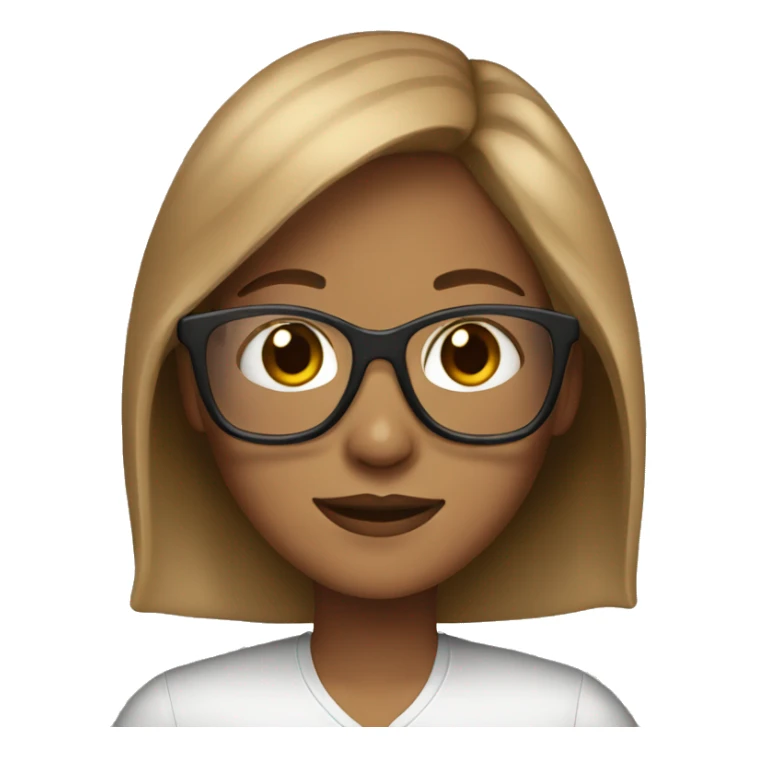 Cute woman, light brown hair, glasses sticker