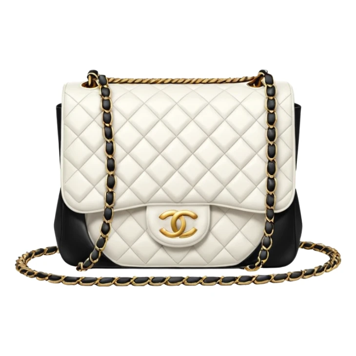 chanel white heart bag sticker