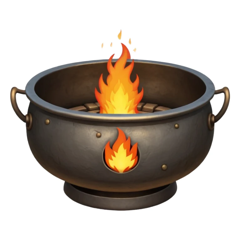 can you make a really medieval looking spiritual metal fire basin with a big fire coming out of the top sticker