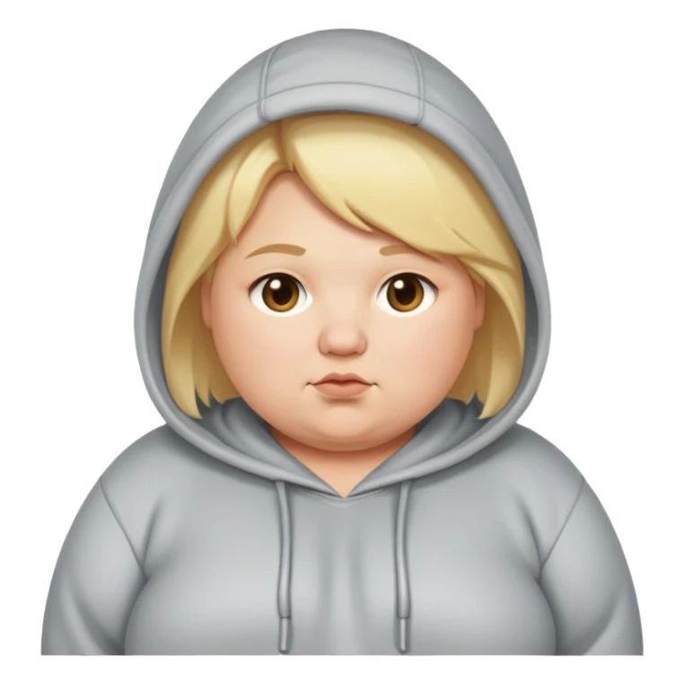 fat blonde in small hoodie sticker