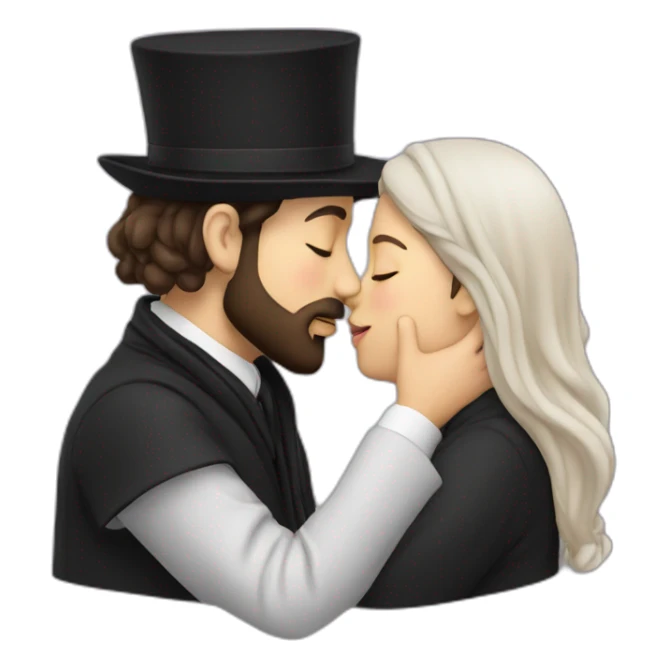 two Orthodox Jews kissing each other sticker