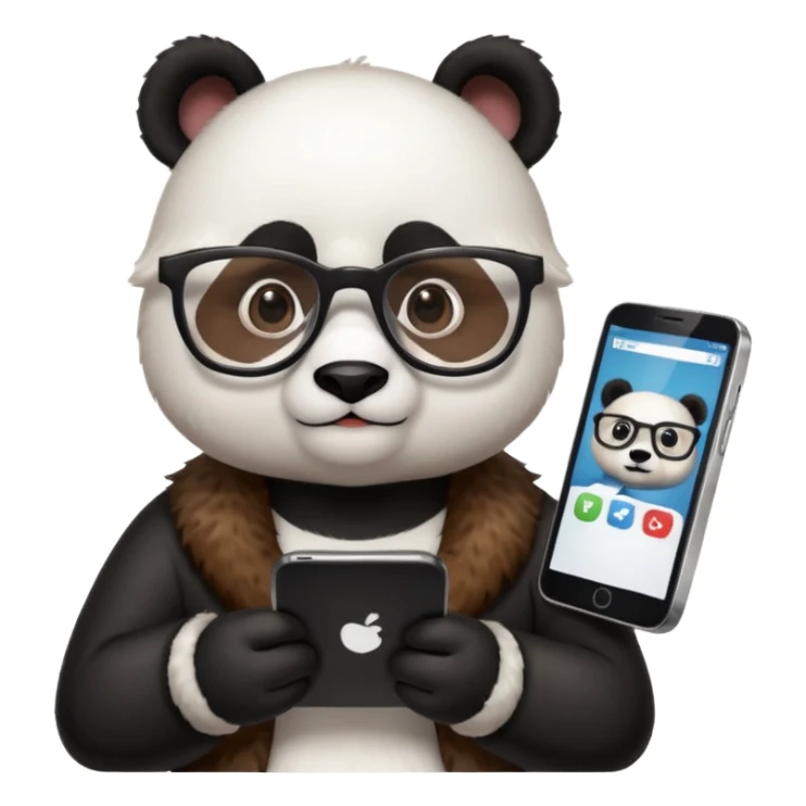 a panda who works as social media manager sticker
