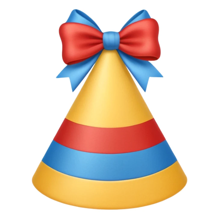 birthday hat with a bow, classic party colors sticker