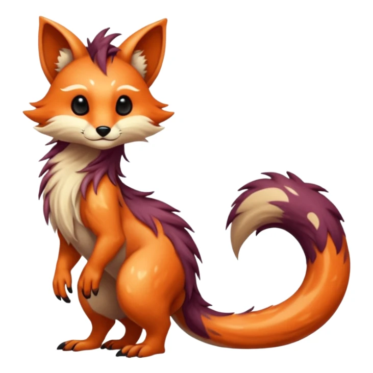 Cool hot handsome attractive shiny beautiful pretty esoteric aesthetic randomly-colored realistic furry anthropomorphic fantasy-Vernid-creature by LiLaiRa with a long tufted tail with edgy markings (full body) sticker