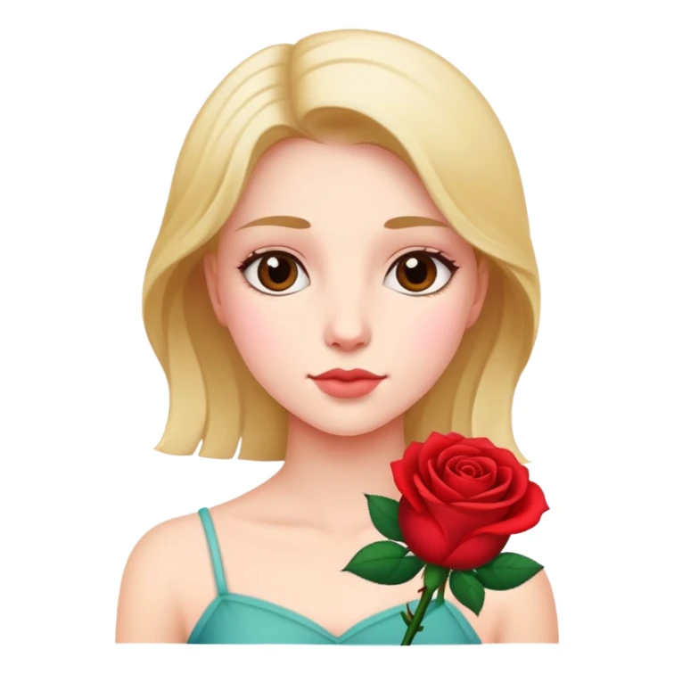 girl with rose sticker