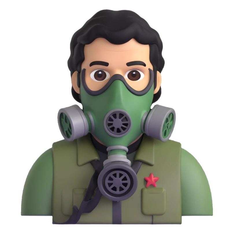 pablo escobar wearing a gas mask sticker