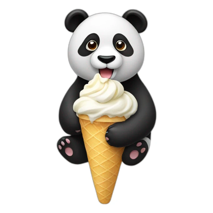 Panda eating ice cream sticker