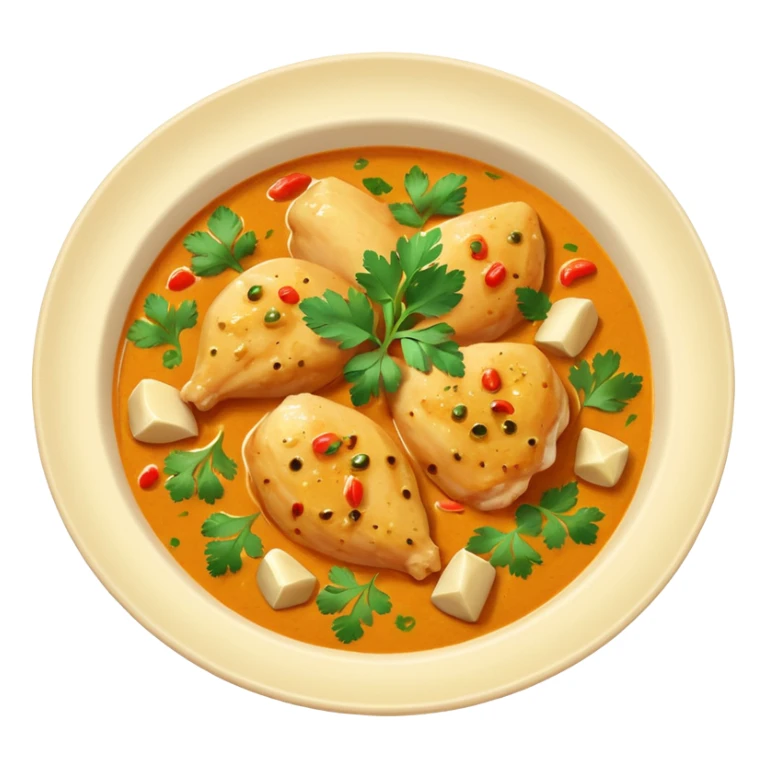 full chicken breast piece made into curry sticker