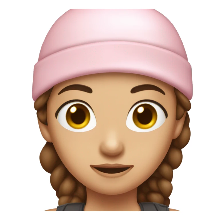 Light pink girl robber brown hair, bow on head sticker
