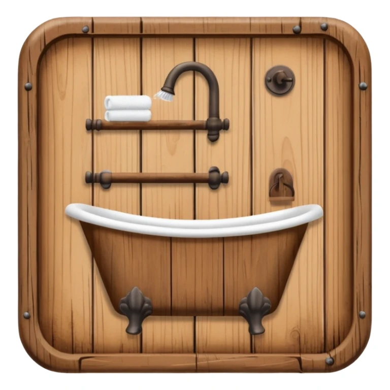 Wooden bathroom sign  sticker