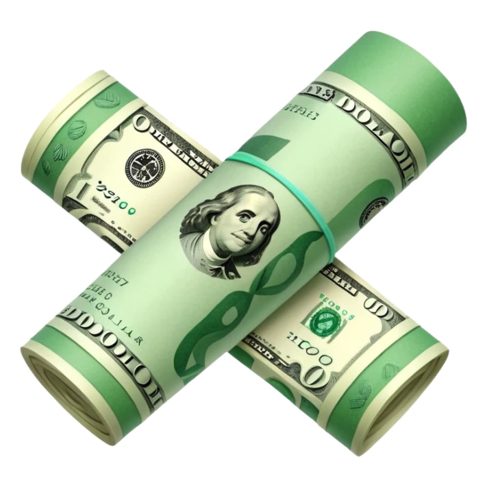 Money that is like a tube One dollar sticker