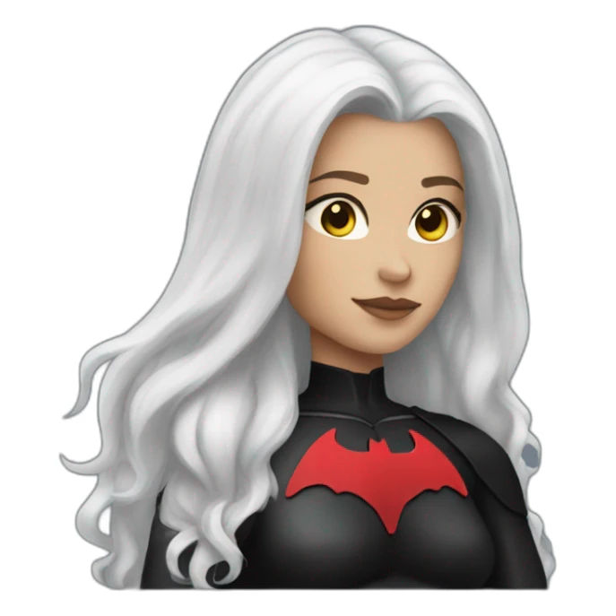 Batwoman white skin dark long hair sticker
