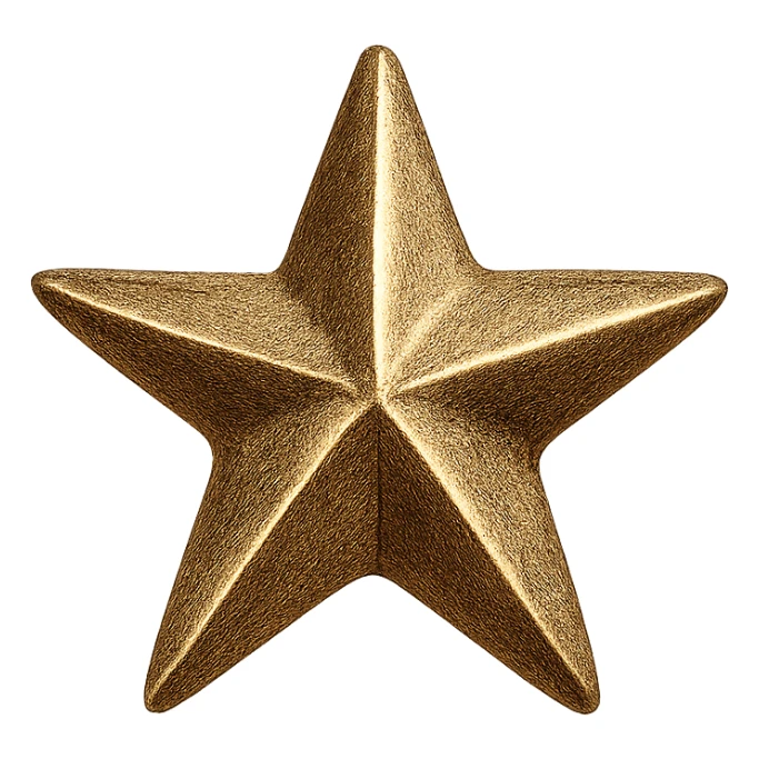 tiny metallic gold star, glamorous and stylish, no background sticker