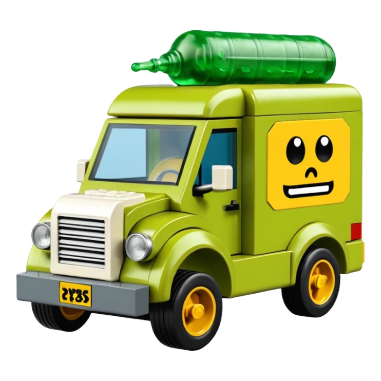 Heroic Lego SuperBug Ron’s toxic slime-oozing exterminator antique tall moving van hot rod(motto: We come You pay) sticker