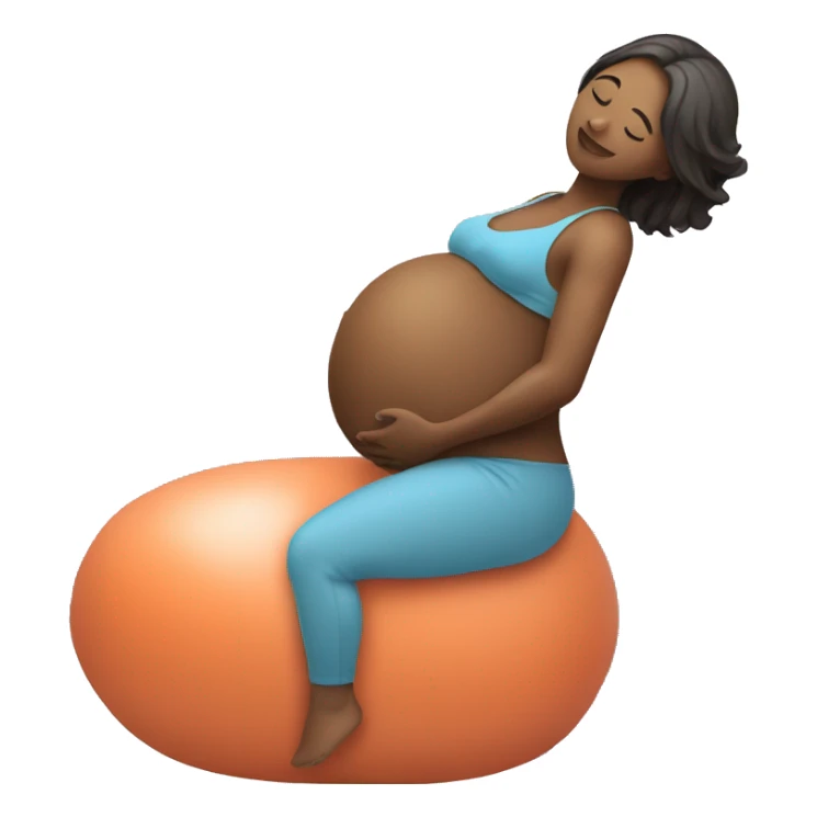 Pregnant woman on yoga ball sticker